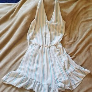 Charlotte Russe Halter Striped Romper